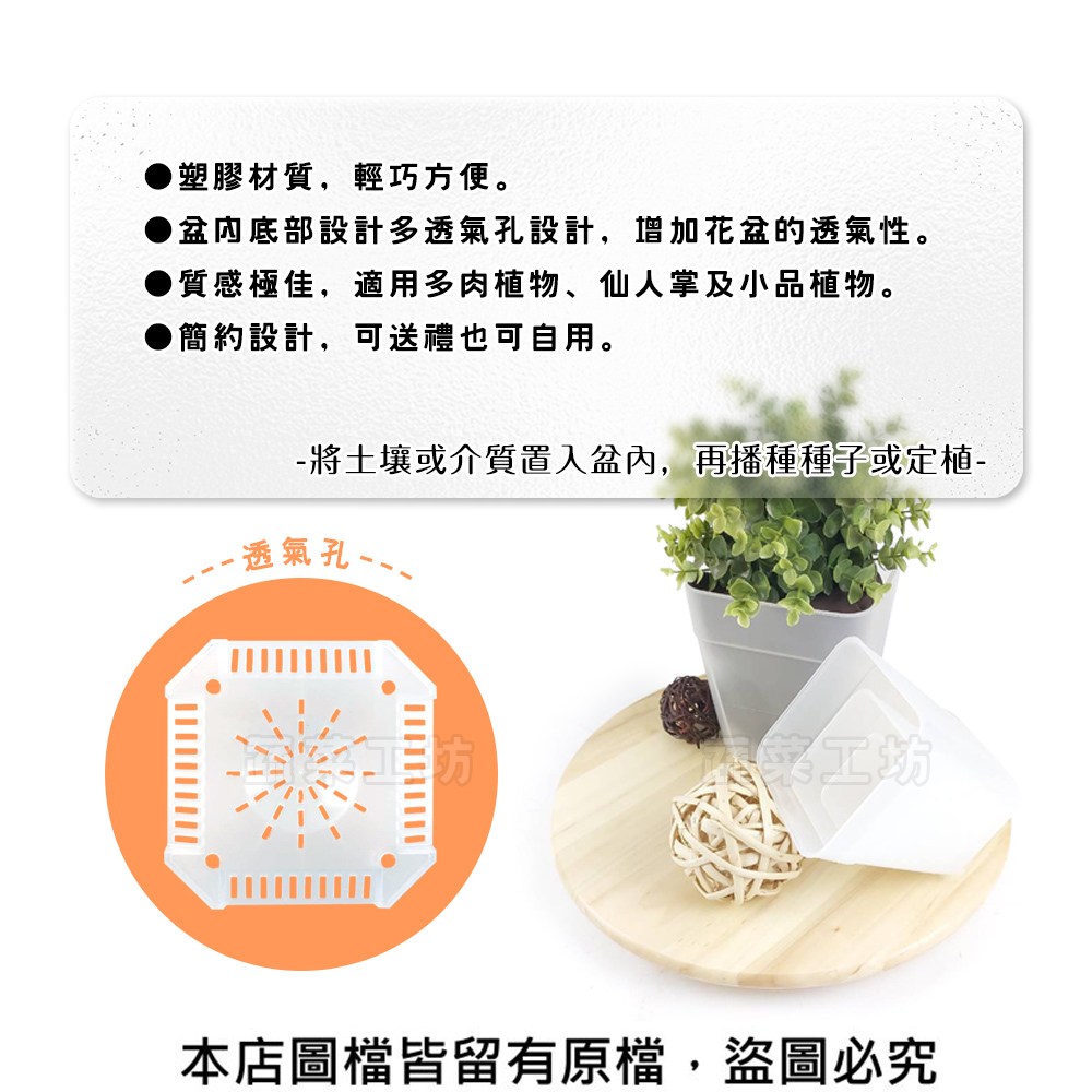 蔬菜工坊】透氣加高型四方盆6吋10個/組(透明)｜園藝休閒｜特力屋．特力