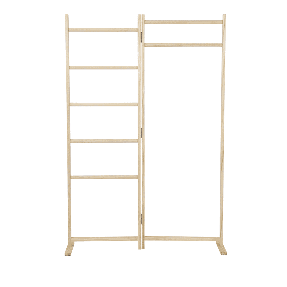 樂嫚妮、落地、實木、衣帽架、掛衣架、可收折、靠牆站立