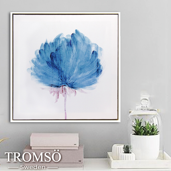 Tromso時尚風華抽象有框畫方形墨染香洋花50x50cm 壁飾 鐘畫 特力家購物網