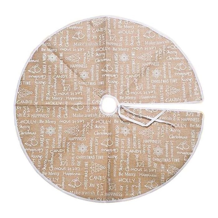 摩達客-耶誕祝福語淺棕咖啡色聖誕樹裙