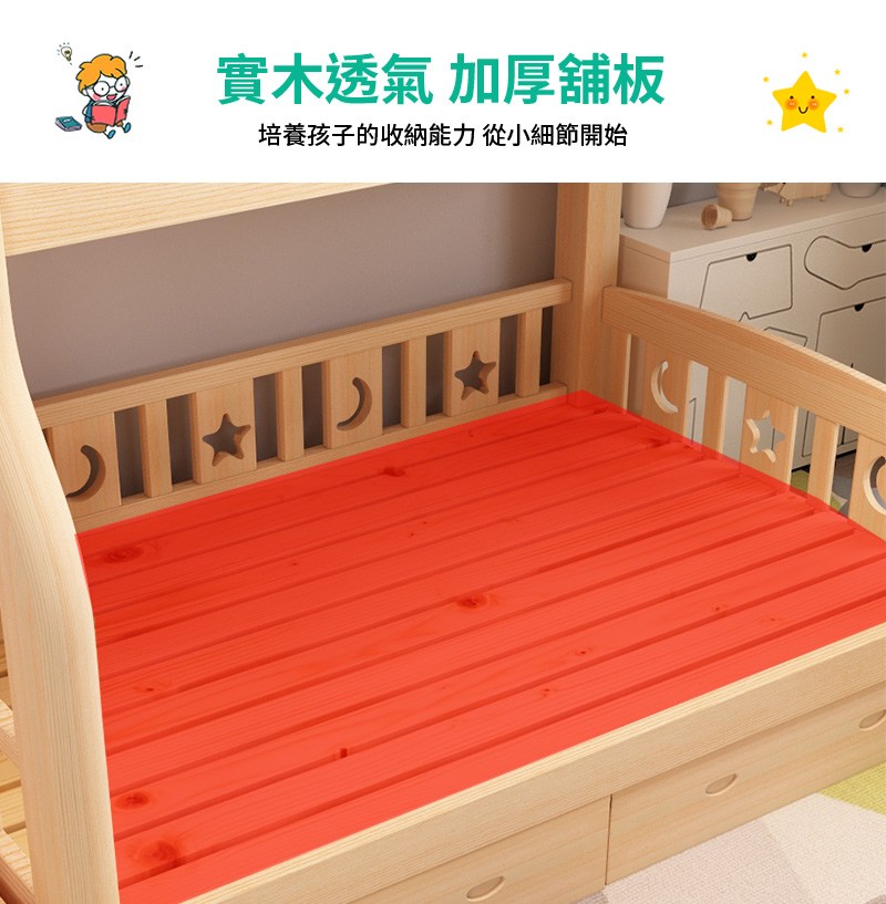 實木透氣 加厚舖板 培養孩子的收納能力 從小細節開始 