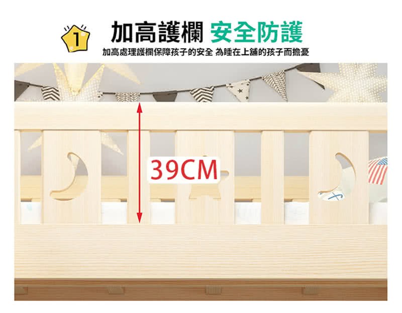 的 加高護欄安全防護 加高處理護欄保障孩子的安全為睡在上舖的孩子而擔憂 
