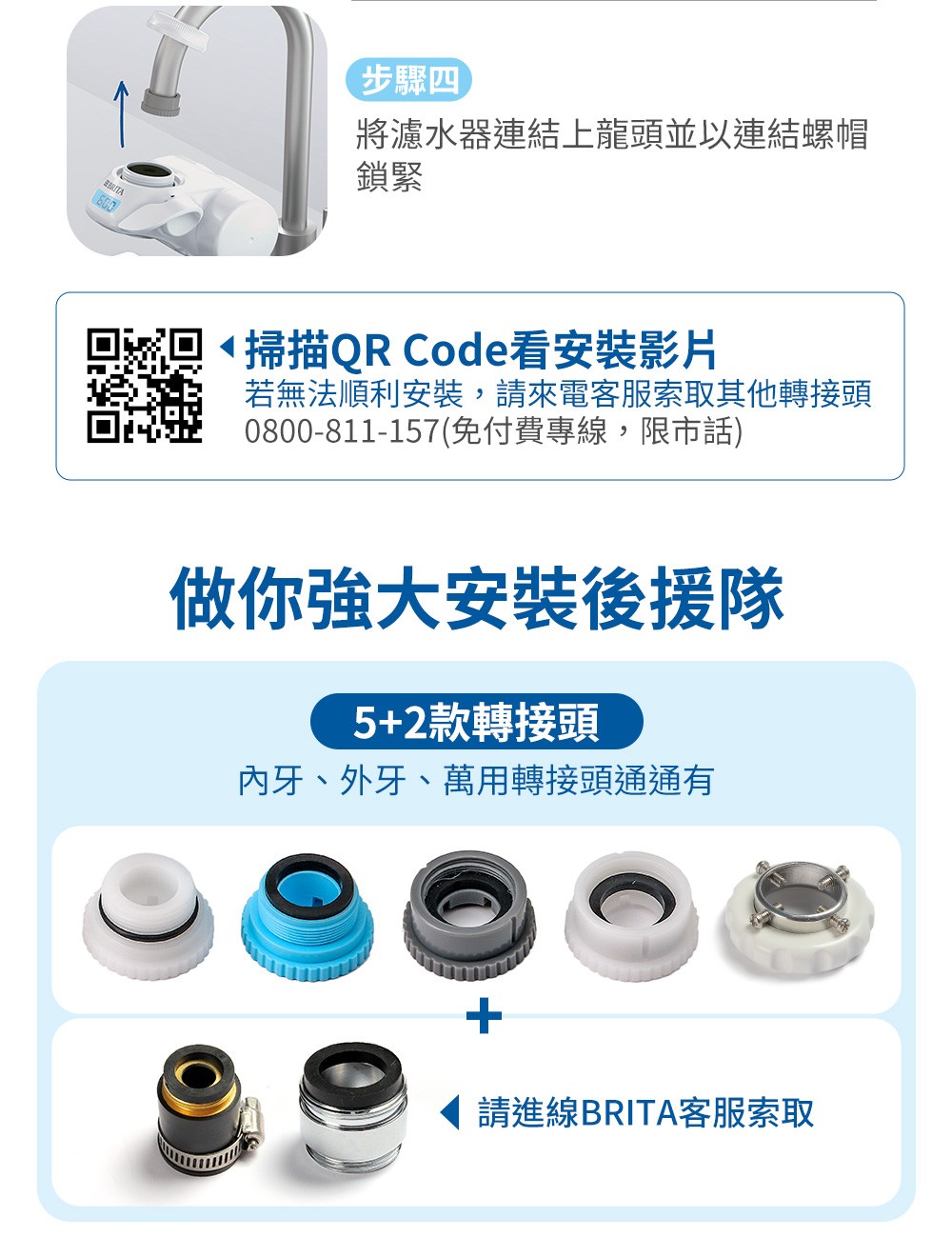 若無法順利安裝,請來電客服索取其他轉接頭