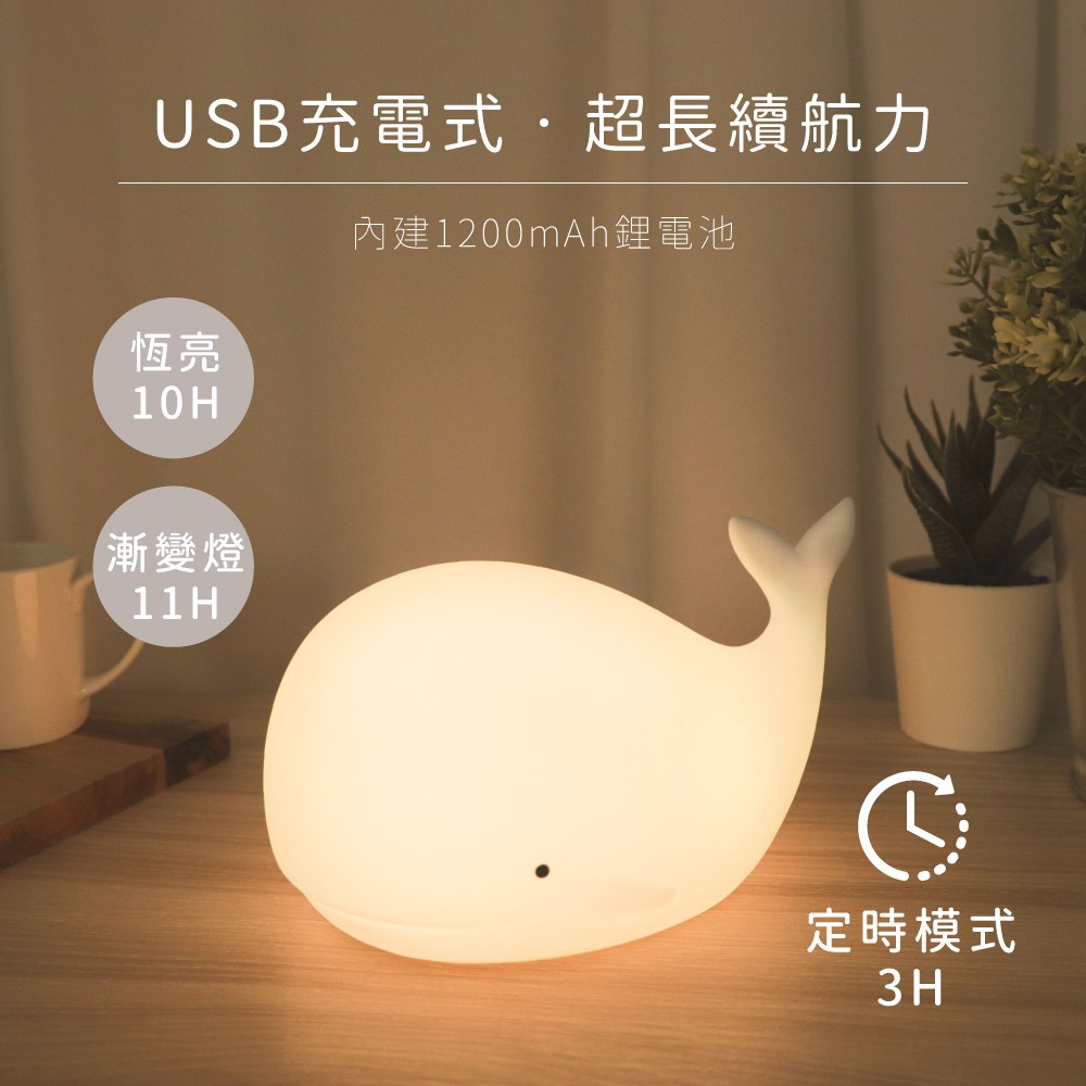 kinyo 多彩俏皮鯨魚氣氛燈 LED-6539
