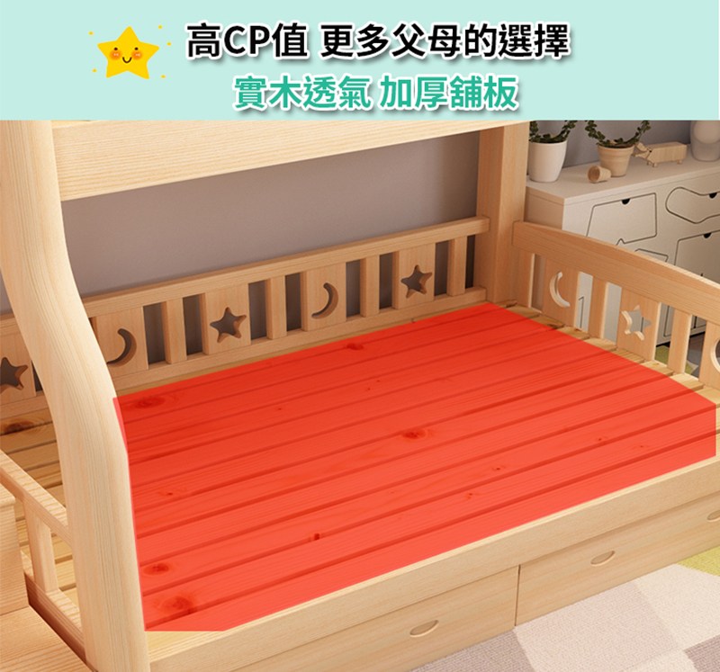 高CP值更多父母的選擇 實木透氣加厚舖板 