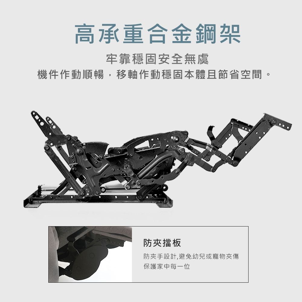 機件作動順暢,移軸作動穩固本體且節省空間。