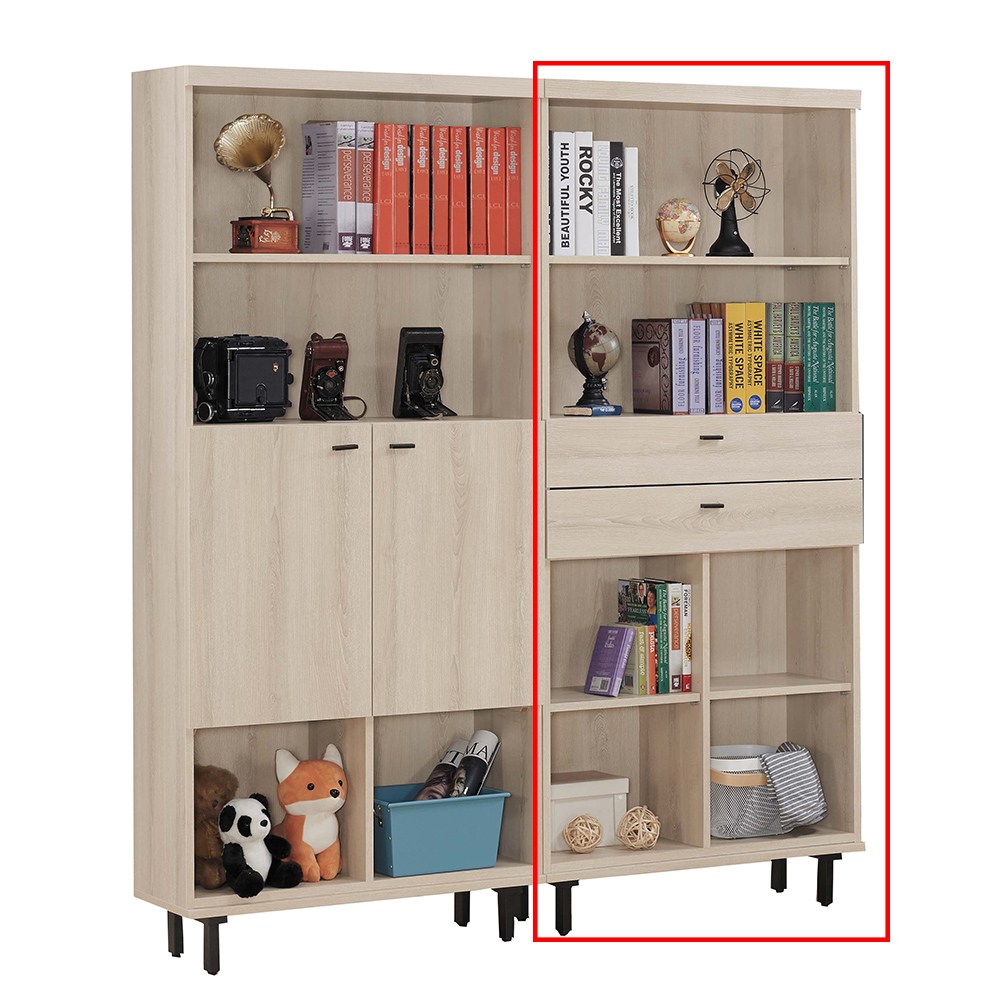 北歐工業風維爾拉2.7尺二抽書櫃