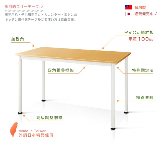 C Est Chic 橫須賀多組合工作桌 幅100cm 桌丨茶几 特力 購物網