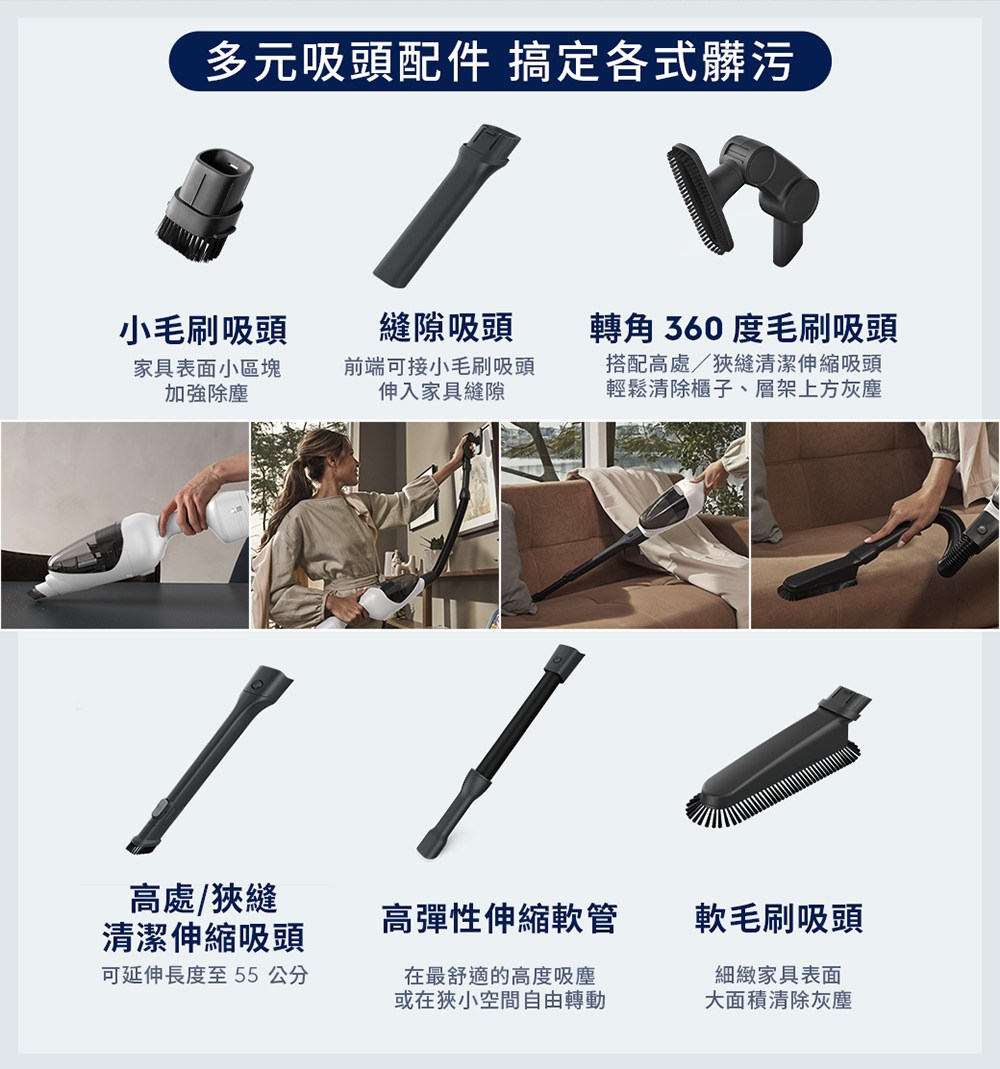 多元吸頭配件 搞定各式髒污