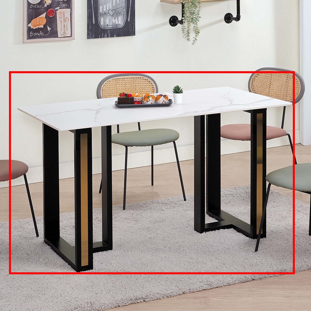 古典奢華風薩爾邦岩板餐桌