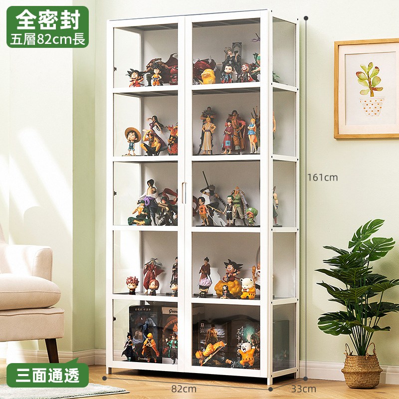 HappyLife】三面透明壓克力楠竹白色置物櫃/雙門五層Y11045F｜家具床墊