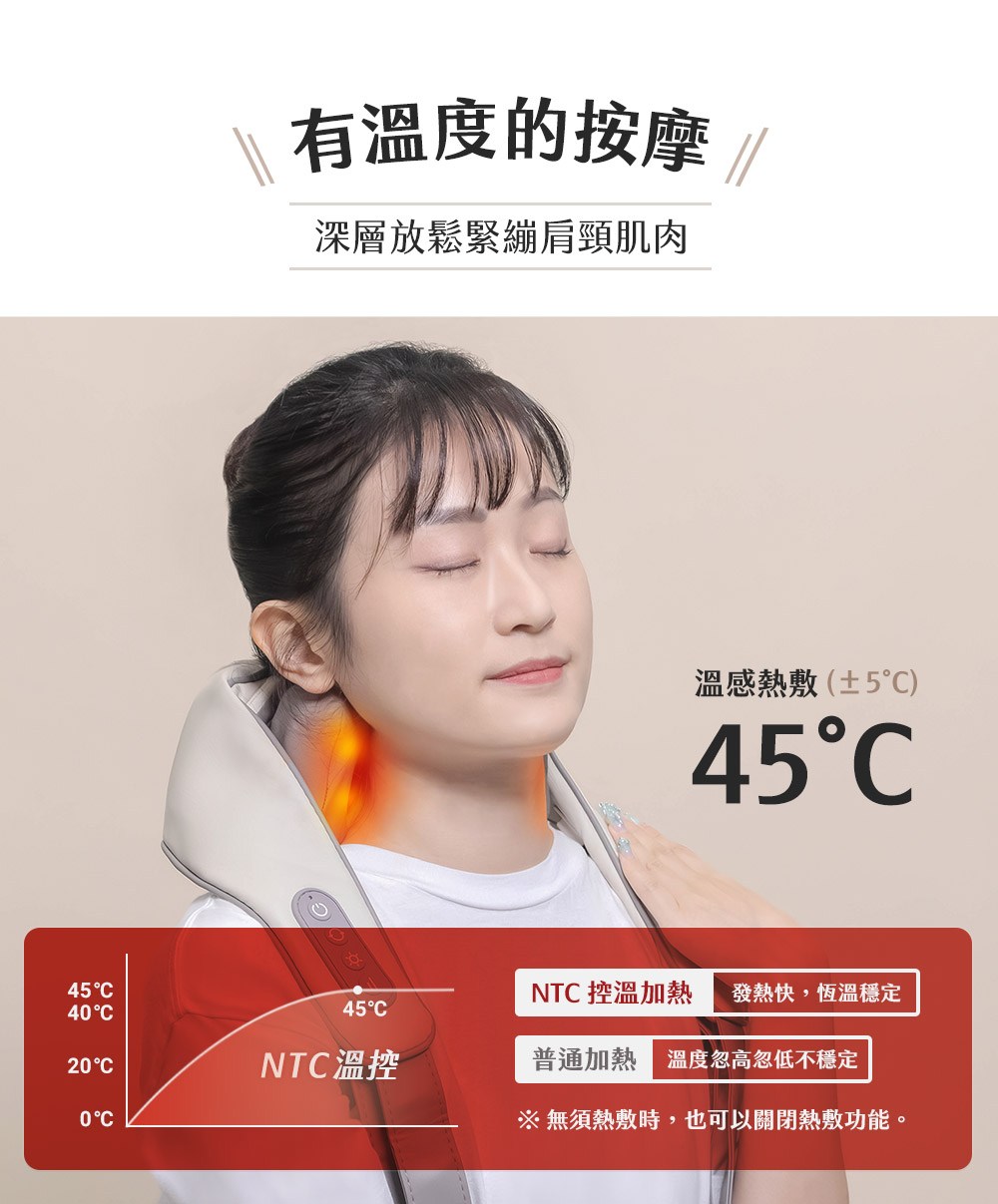 無須熱敷時,也可以關閉熱敷功能。