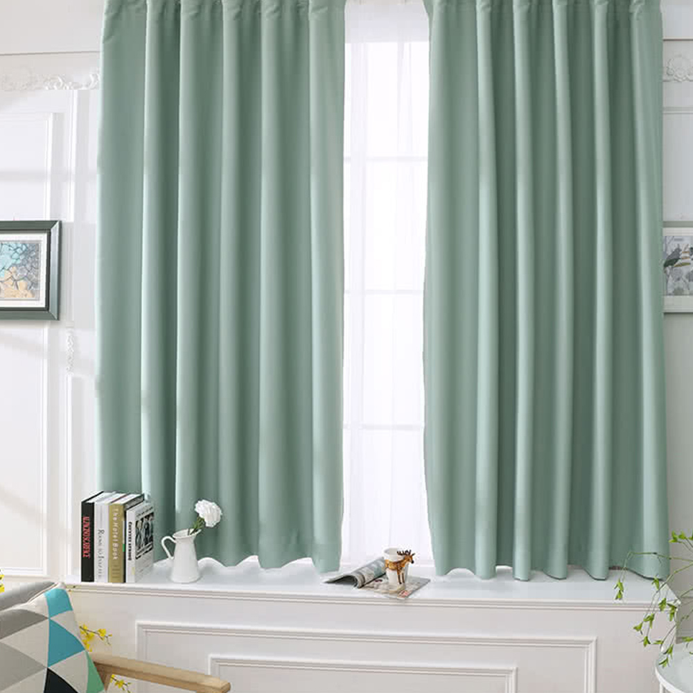 [特價]【三房兩廳】高精密純素色抗UV遮光窗簾 1窗2片 綠色 260x165cm