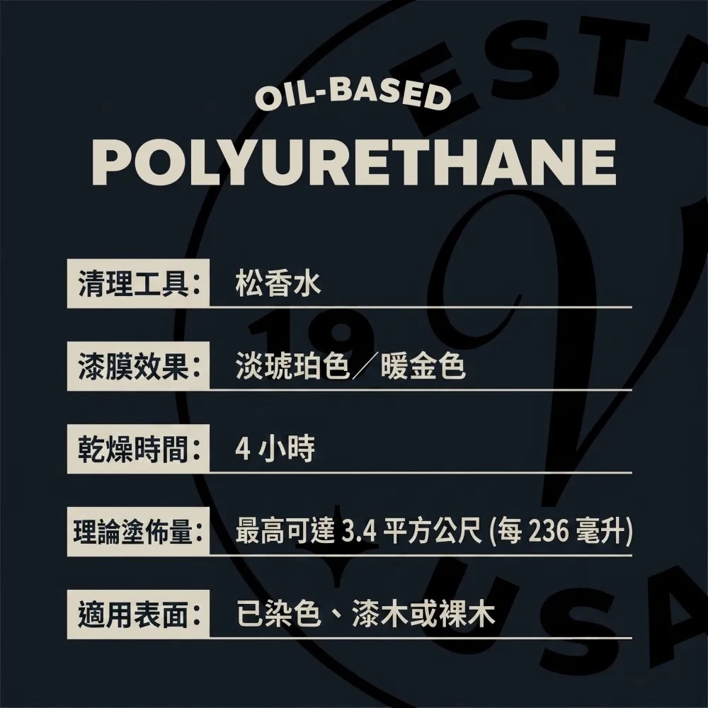 木麗安油性極致護木漆 透明 236ml 亮光