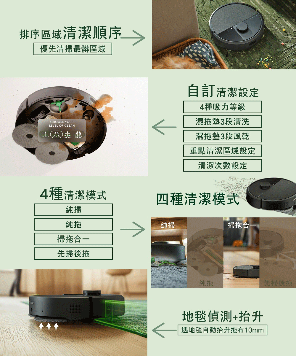 遇地毯自動抬升拖布10mm