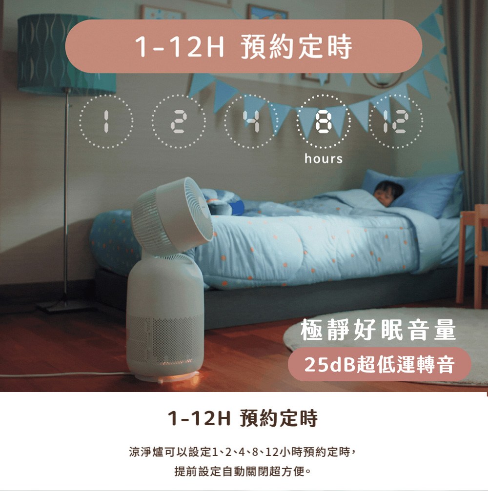 涼淨爐可以設定1、2、4、8、12小時預約定時,