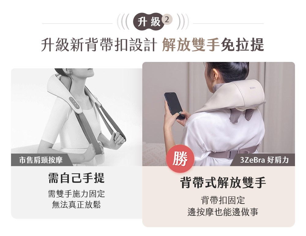 升級新背帶扣設計 解放雙手免拉提