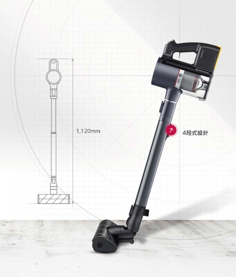 4段式伸縮 吸塵管設計