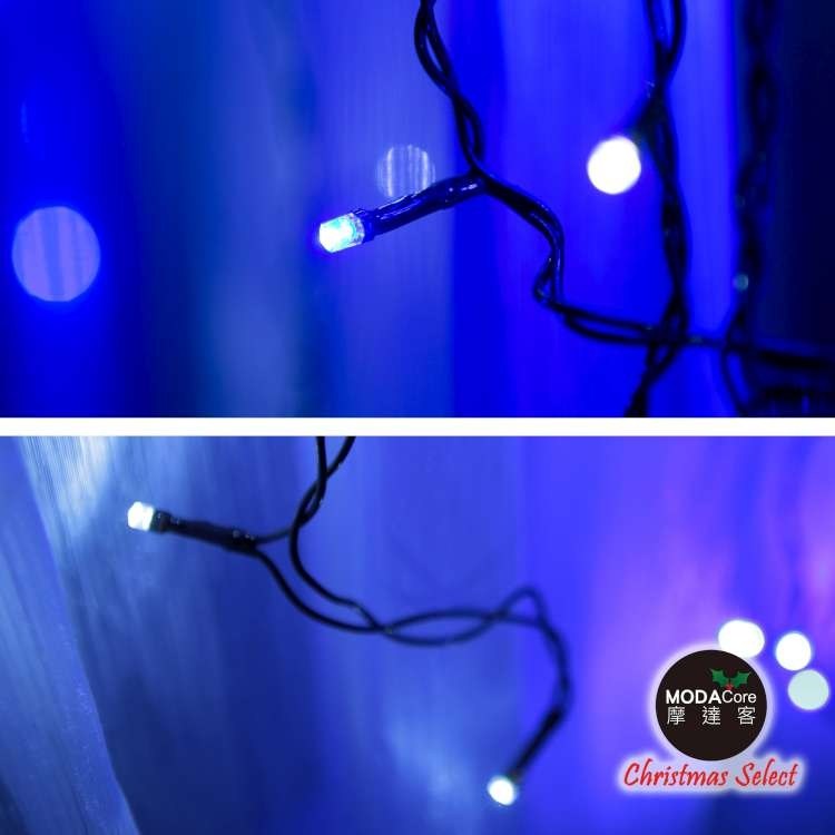 摩達客-LED燈100燈冰條燈聖誕燈情境裝飾燈-藍白光-附贈IC控制器YS-XSL2110008
